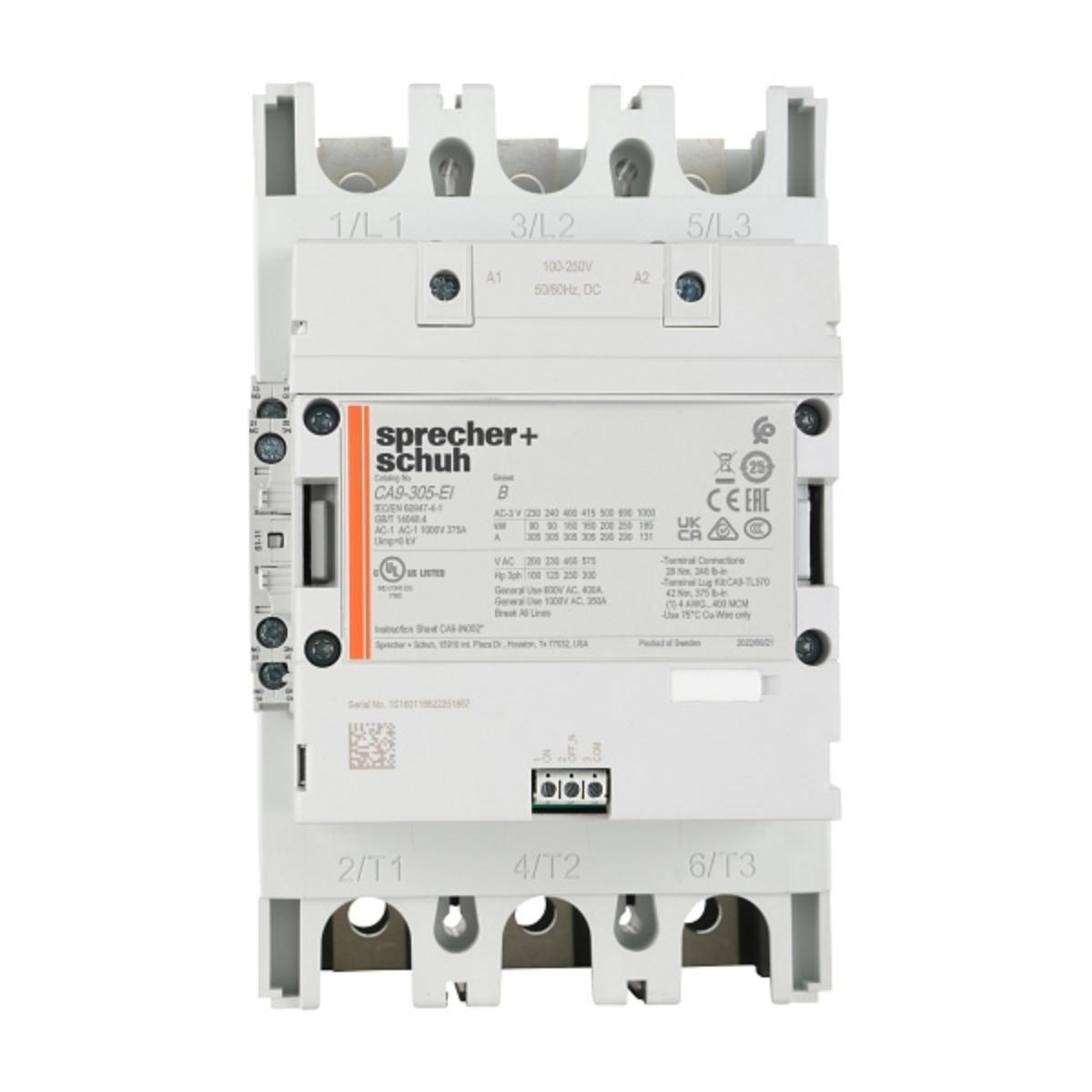 CONTACTOR 3P 305A AC3 160KW 100/250VACDC