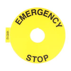 LEGEND PLATE 90MM ROUND EMERGENCY STOP LEGEND PLATE 90MM ROUND EMERGENCY STOP