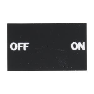 LEGEND PLATE 30X50MM WHITE TEXT OFF ON LEGEND PLATE 30X50MM WHITE TEXT OFF ON