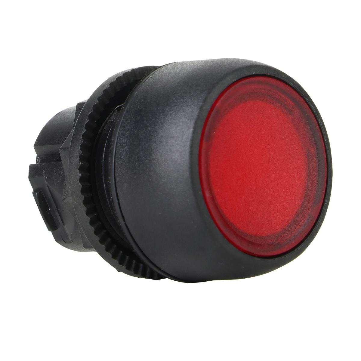 ILLUM P/BUTTON 22.5MM PLAS LATCH RED