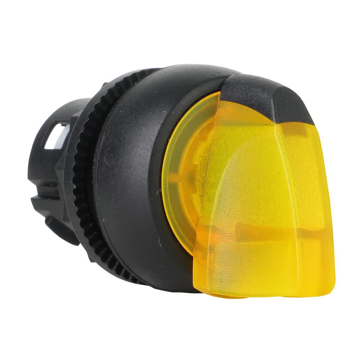 ILLUM SELECTOR SW 22.5MM PLAS 2POS YLLW