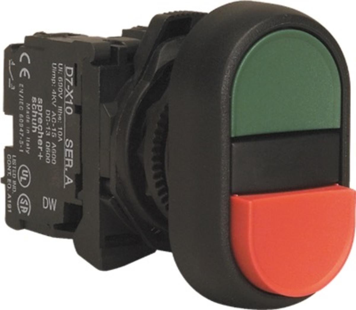 PUSHBUTTON SW DUAL PLAS BLANK 1N/O 1N/C