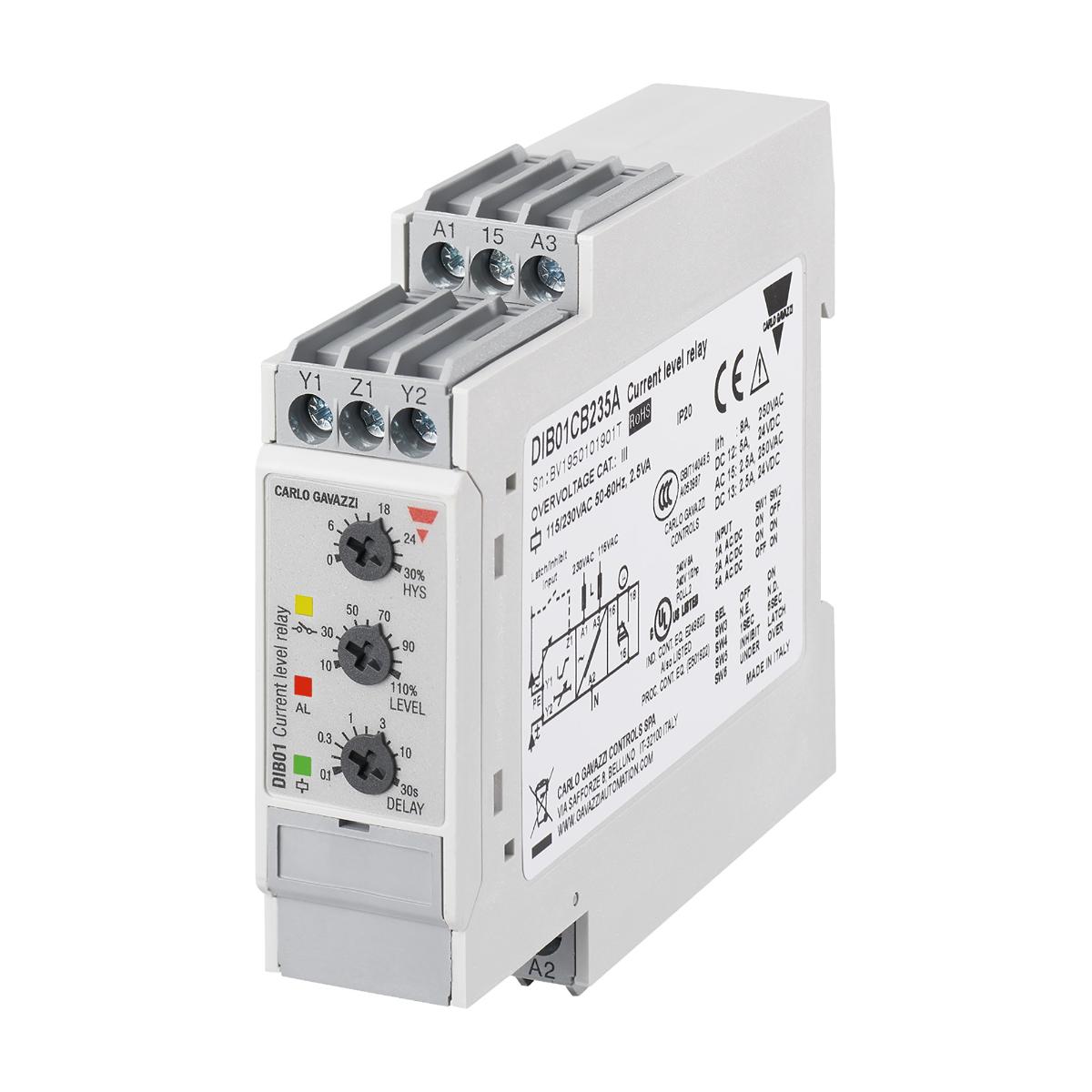 OVER UNDER CURRENT MON RLY 1-10A 240VAC