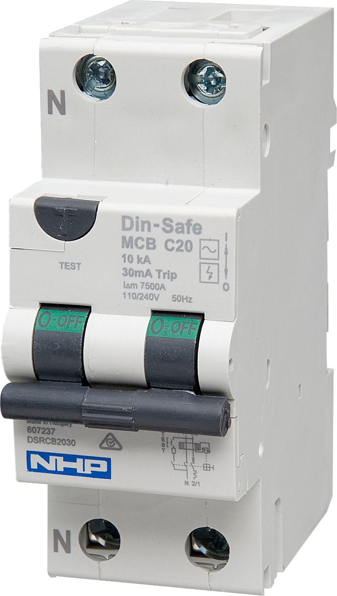 RCBO DIN-SAFE 1P+N 40A 10KA 30MA 2MODULE