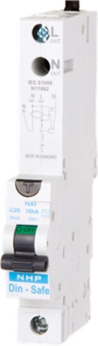 RCBO DIN-SAFE 1P+N 20A 10KA 30MA CL A 1M