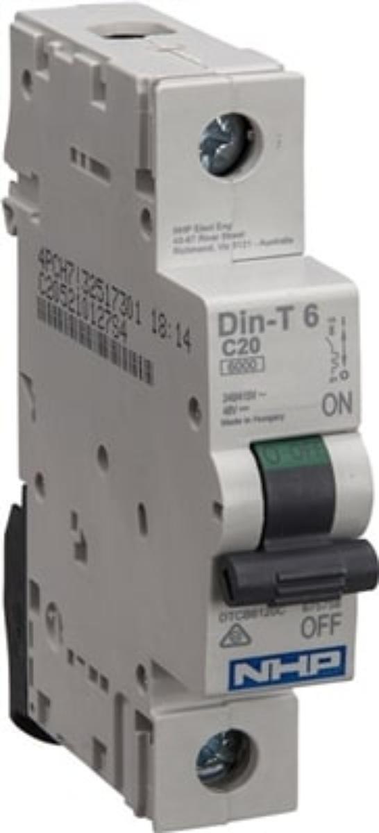 MCB DIN-T6 1P 10A 6KA C CURVE 1 MODULE