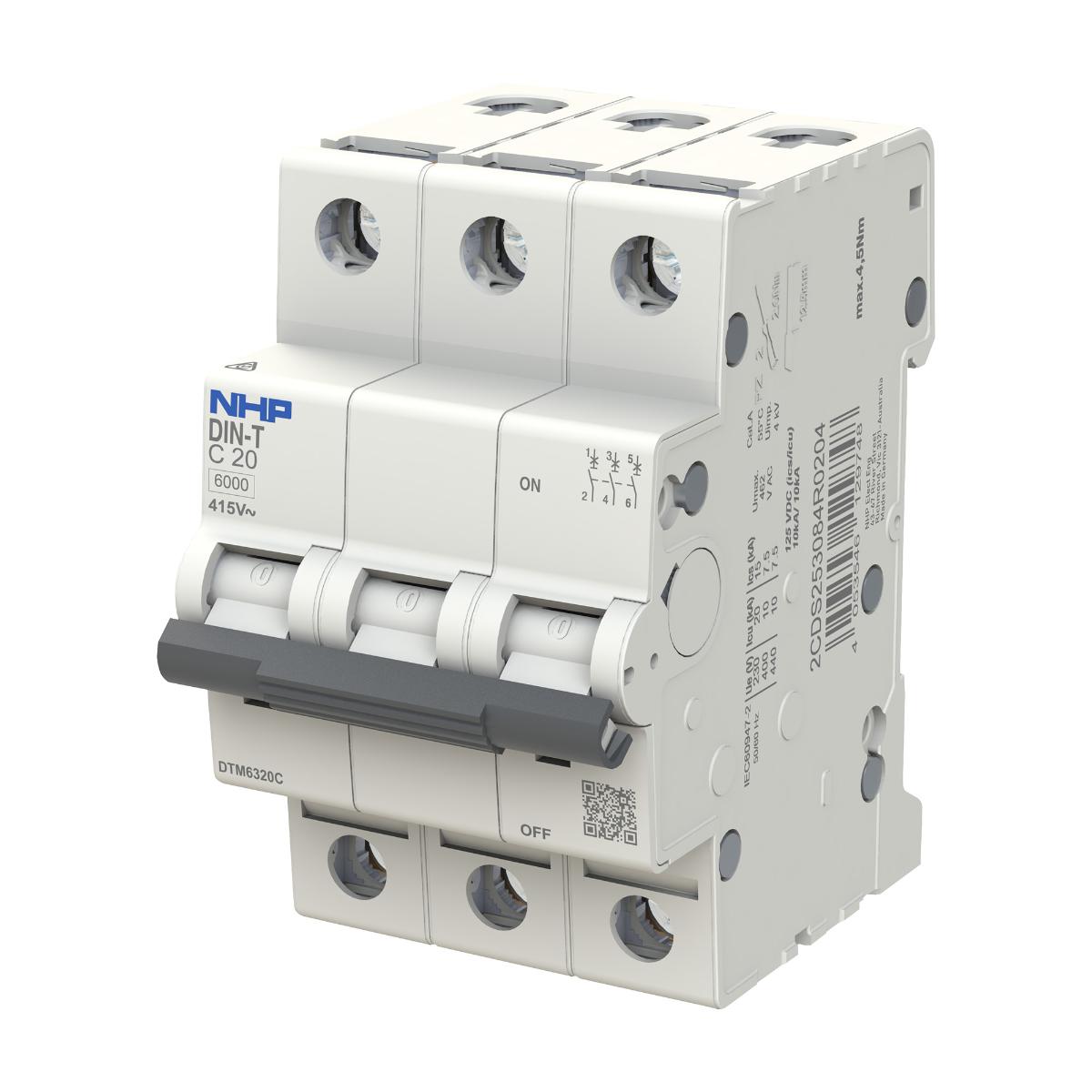 MCB DIN-T 10KA 3P 1A D CURVE 3 MODULE