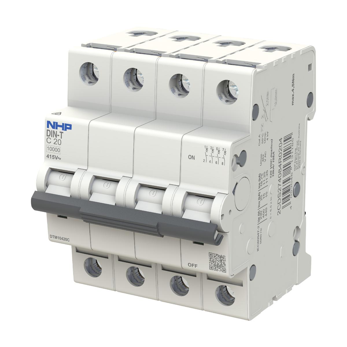 MCB DIN-T 10KA 4P 50A C CURVE 4 MODULE