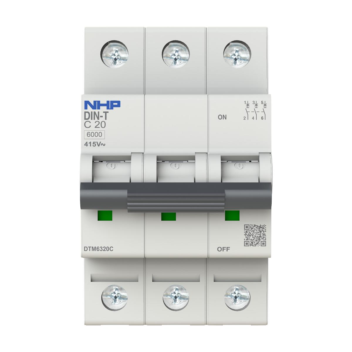 MCB DIN-T 6KA 3P 2A C CURVE 3 MODULE