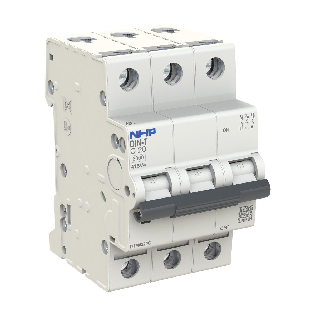 MCB DIN-T 6KA 3P 2A D CURVE 3 MODULE