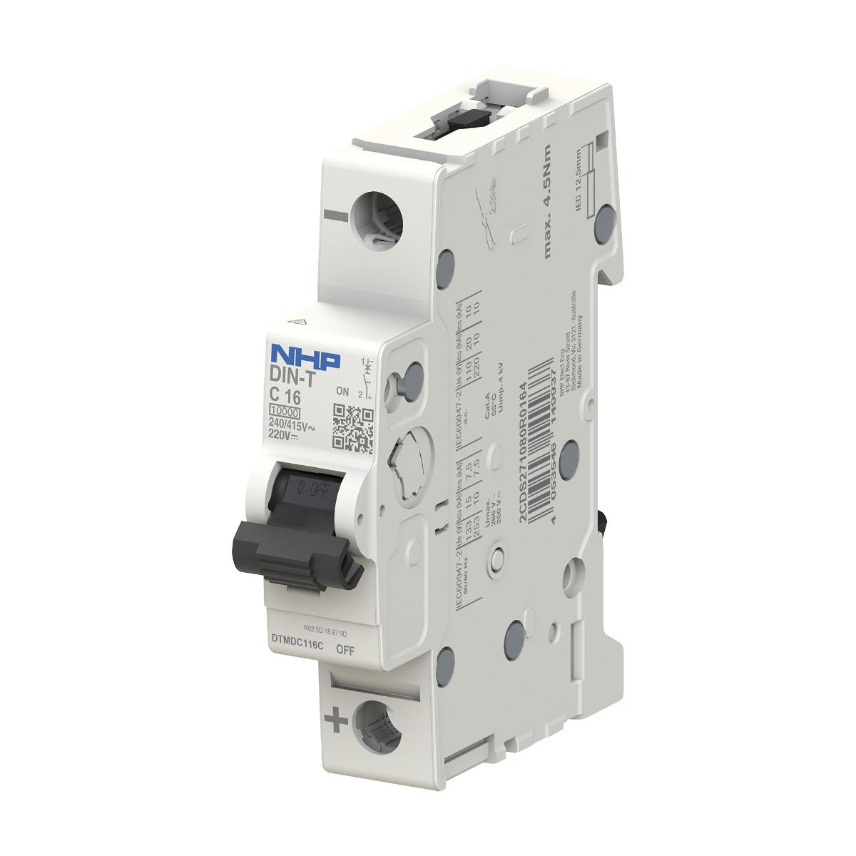 MCB DIN-T DC 10KA 1P 1A C CURVE 1 MODULE
