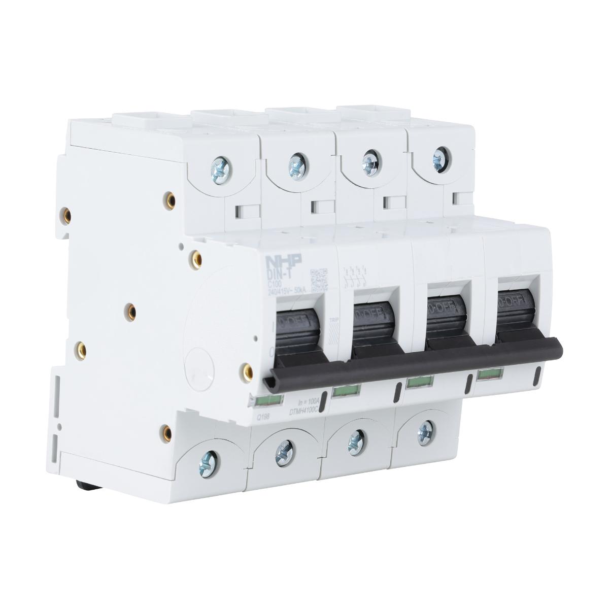MCB DIN-T10H 4P 125A 50KA C CURVE 6 MOD