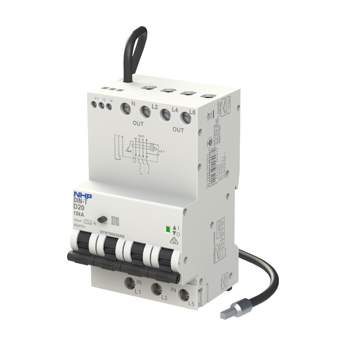 RCBO DIN-T 10KA 3P+SN 6A 30MA 3 MODULE