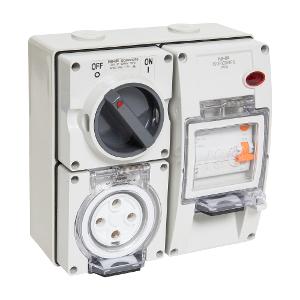 ISO SW/PLUG RCD PROT 4 RND PINS 32A 3PH ISO SW/PLUG RCD PROT 4 RND PINS 32A 3PH