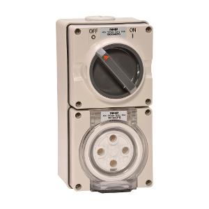 ISO SW/PLUG 4 RND PINS 40A 3PH GREY ISO SW/PLUG 4 RND PINS 40A 3PH GREY