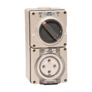 ISO SW/PLUG 4 RND PINS 50A 3PH GREY ISO SW/PLUG 4 RND PINS 50A 3PH GREY