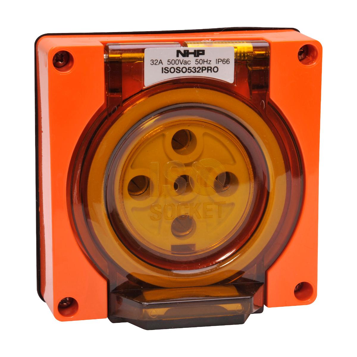 ISO SOCKET OUTLET 3PH 5 ROUND PINS 32A