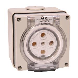 ISO SOCKET OUTLET 3PH 5 ROUND PINS 40A ISO SOCKET OUTLET 3PH 5 ROUND PINS 40A