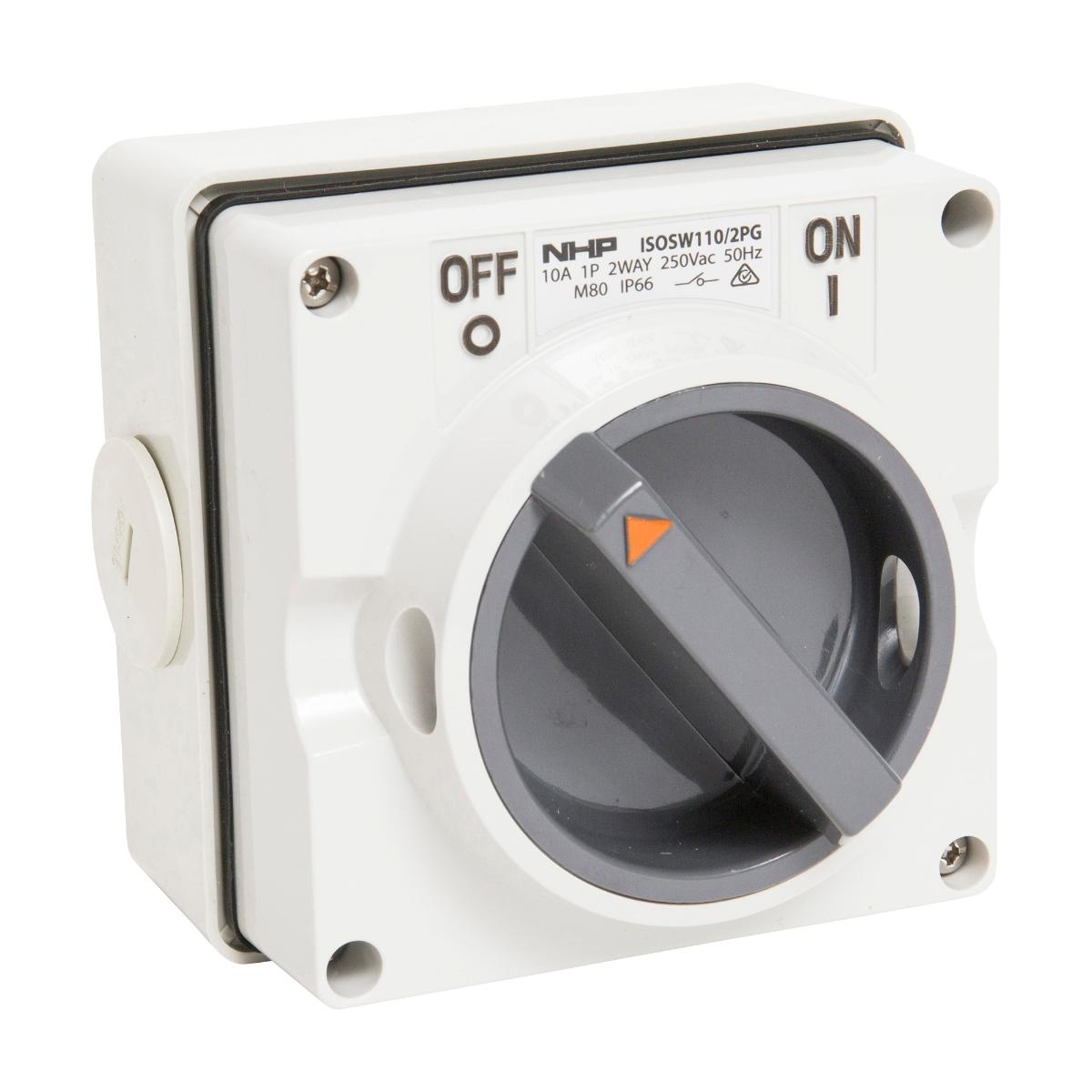 ISO SWITCH 1PH 1 POLE 2WAY 10A GREY