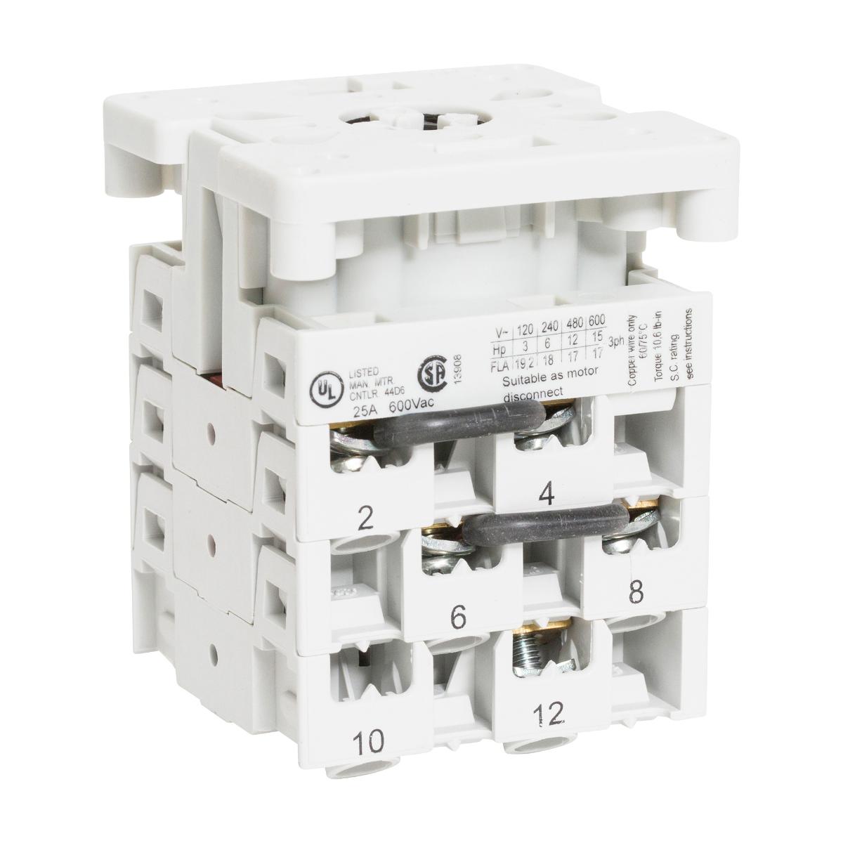 REVERSING SWITCH BODY 3P 25A PANEL MOUNT