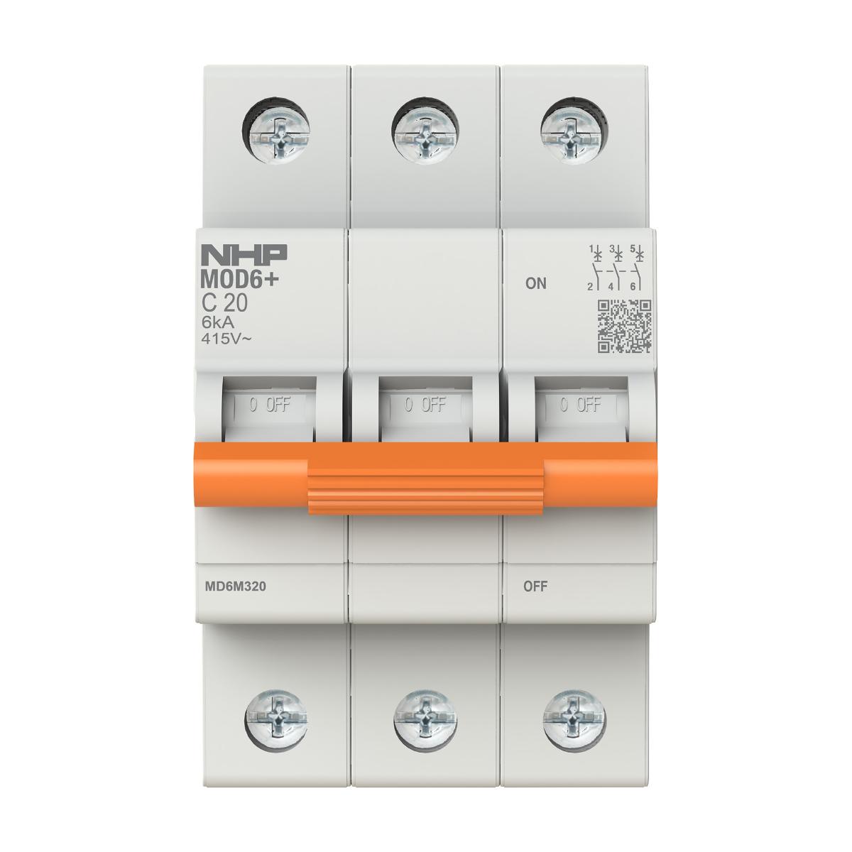 MCB MOD6+ 6KA 3P 10A C CURVE 3 MODULE