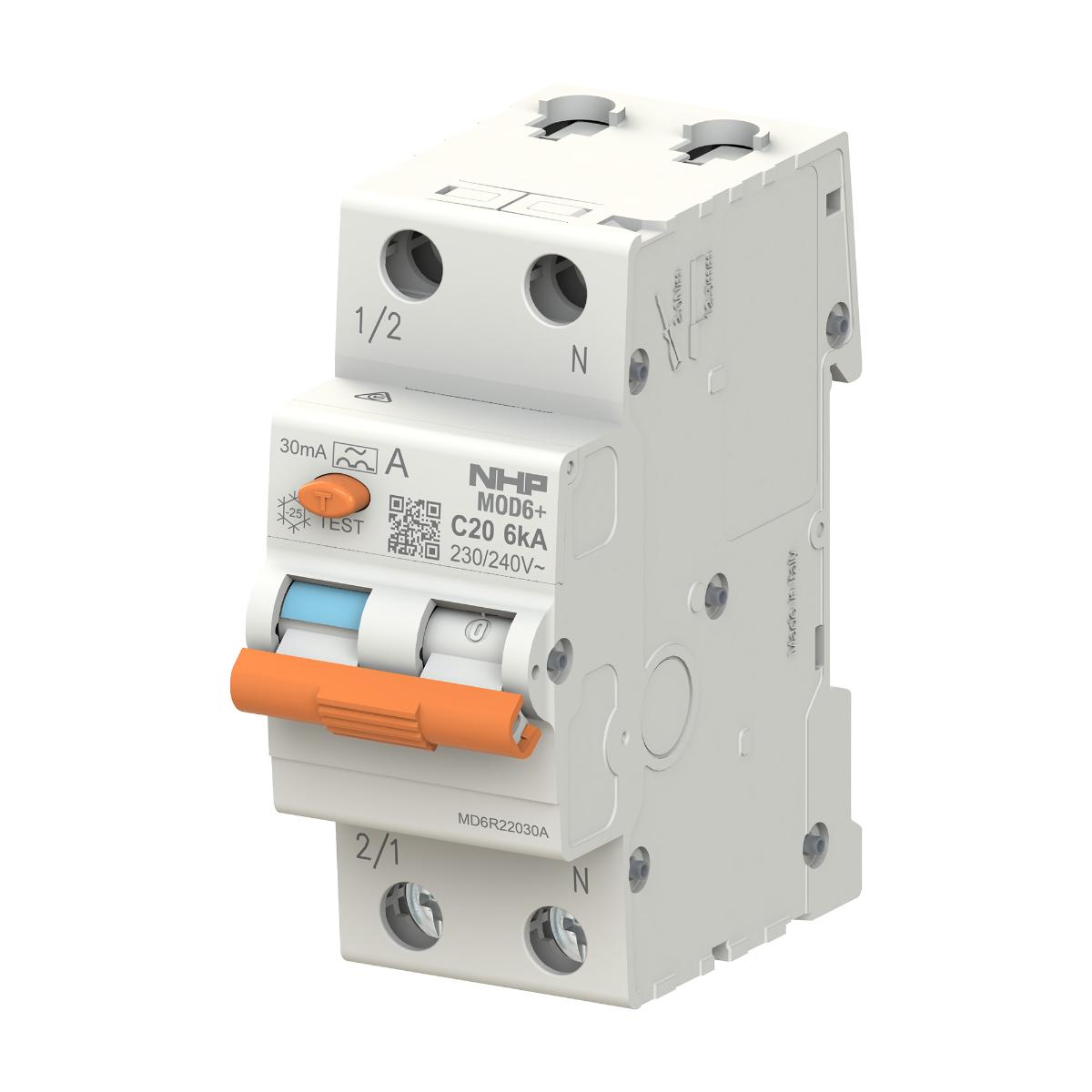 RCBO MOD6+ 1P+SN 25A 6KA 30MA 2 MODULE