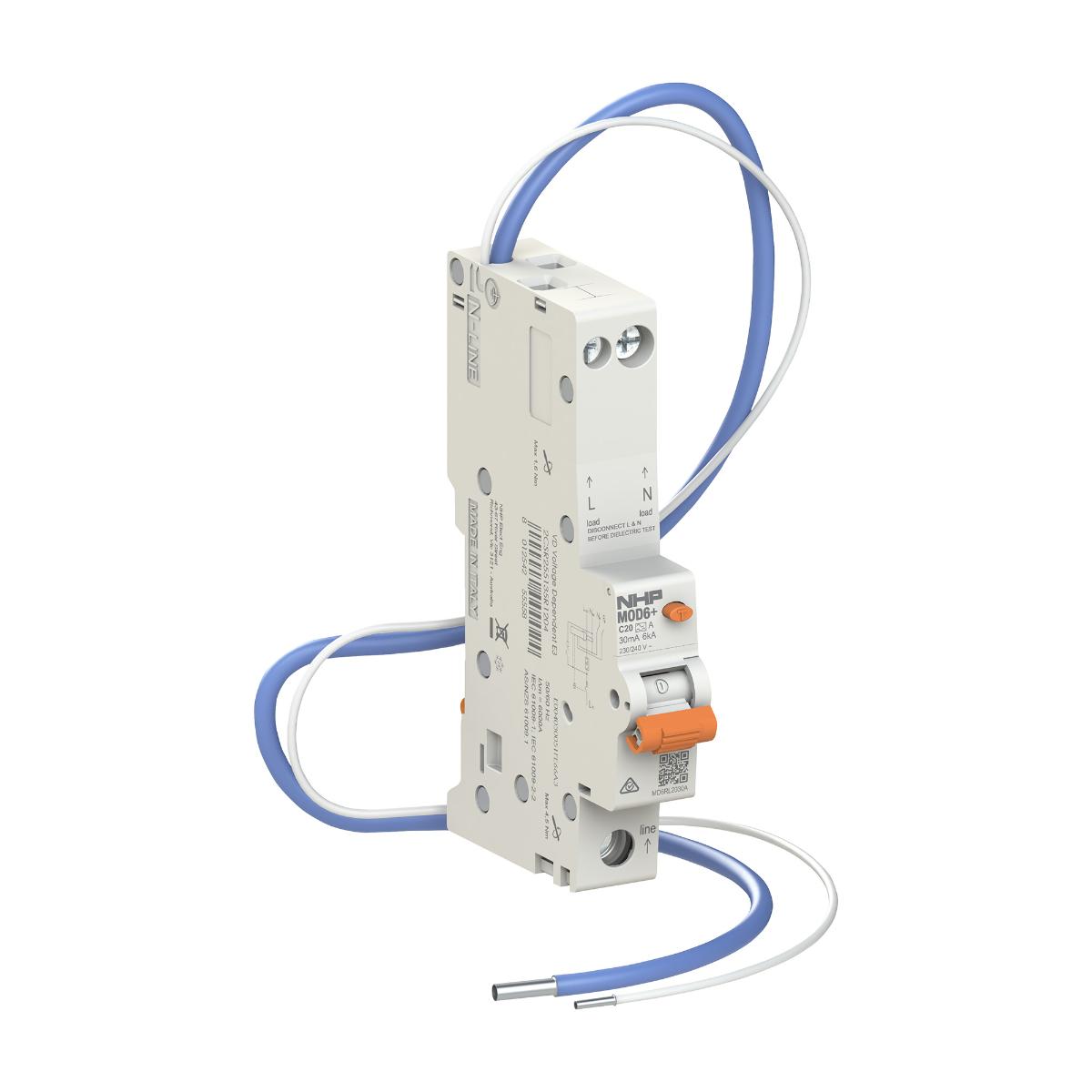 RCBO MOD6+ 1P+N 6A 6KA 30MA 1 MODULE