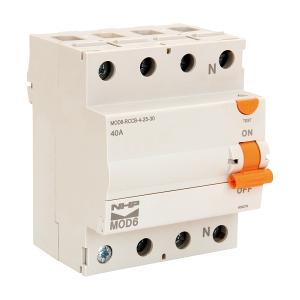 RCCB MOD6 3P+N 40A 6KA 30MA 4 MODULE RCCB MOD6 3P+N 40A 6KA 30MA 4 MODULE