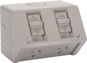 W/P DOUBLE GPO IP53 15A SURF MNT W/P DOUBLE GPO IP53 15A SURF MNT