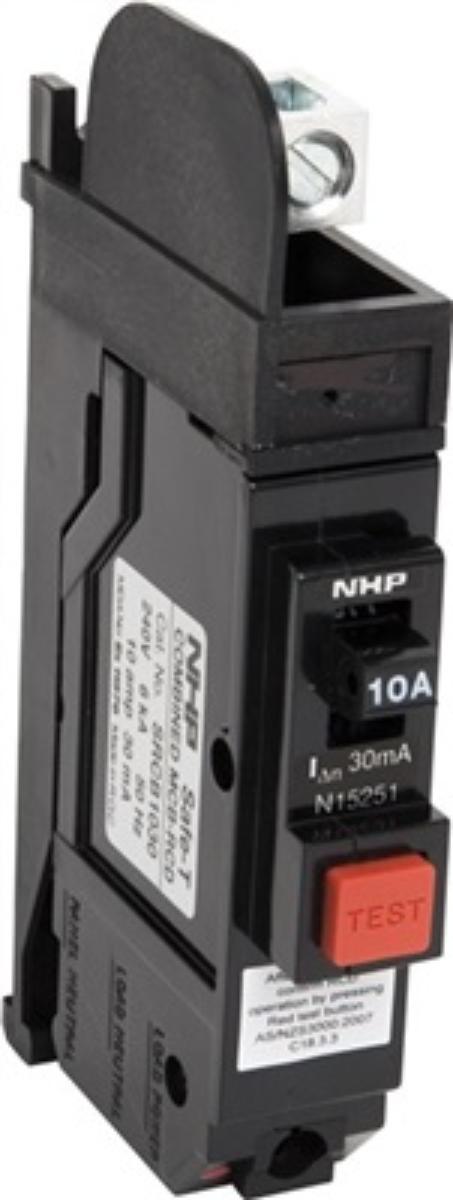 RCBO + HEIN ADAPT SAFE-T 1P 10A 6KA 30MA