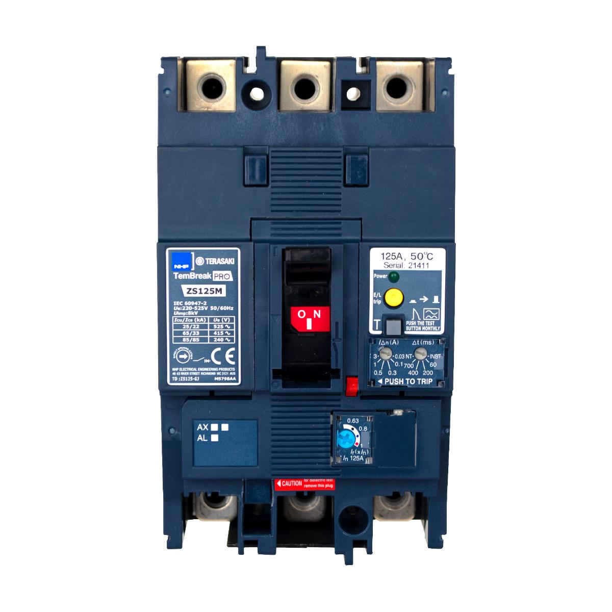 TBP ELCB 125 FRAME 65KA 3P 100A 30MA-3A