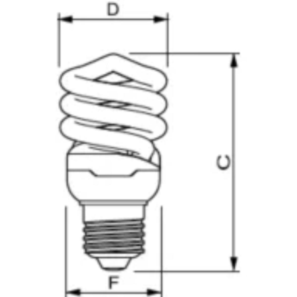 TORNADO CFL LAMP 12W ES E27 6500K D/L