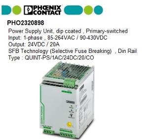 QUINT-PS/1AC/24DC/20/CO PRIMARY-SWITCHED QUINT-PS/1AC/24DC/20/CO PRIMARY-SWITCHED