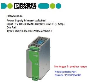 QUINT-PS-100-240AC/24DC/ 5 DIN RAIL POWE QUINT-PS-100-240AC/24DC/ 5 DIN RAIL POWE