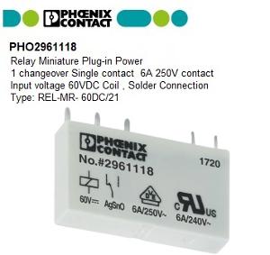 REL-MR- 60DC/21 PLUG-IN MINIATURE POWER REL-MR- 60DC/21 PLUG-IN MINIATURE POWER