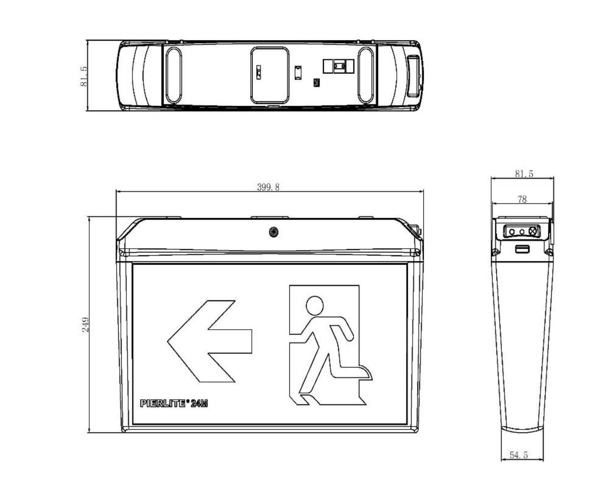 LED EMERG EXIT STINGRAY GEN 3 WHITE 24M