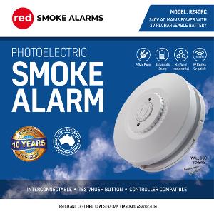 SMOKE ALARM 240VAC RECHARG LITHIUM BATT