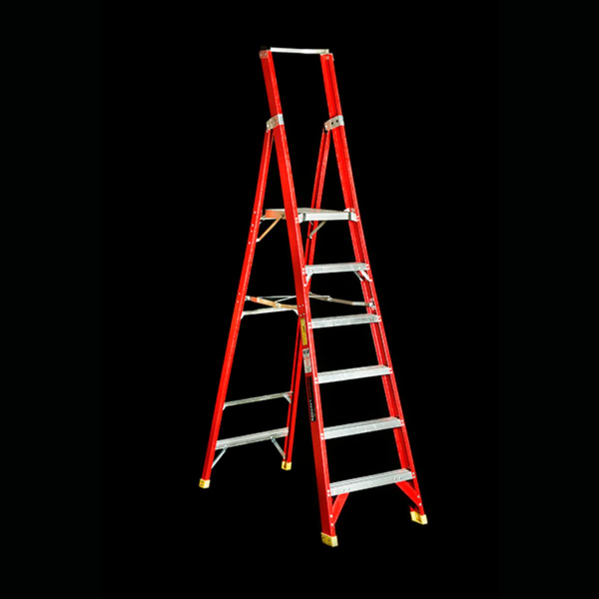 FIBREGLASS HD PLATFORM LADDER 2.3M