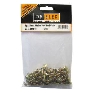 SCREW WASHER HEAD N/P 8GX15MM 100PK SCREW WASHER HEAD N/P 8GX15MM 100PK
