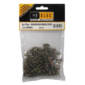 SCREW WASHER HEAD N/P 8GX25MM 100PK SCREW WASHER HEAD N/P 8GX25MM 100PK
