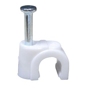 CABLE CLIP WHITE PLASTIC FOR TV COAXIAL CABLE CLIP WHITE PLASTIC FOR TV COAXIAL