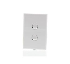 LIGHT SWITCH 2 GANG 16A VERTICAL WHITE