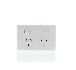 LIGHT SWITCH 2 GANG 16A HORIZONTAL WHITE