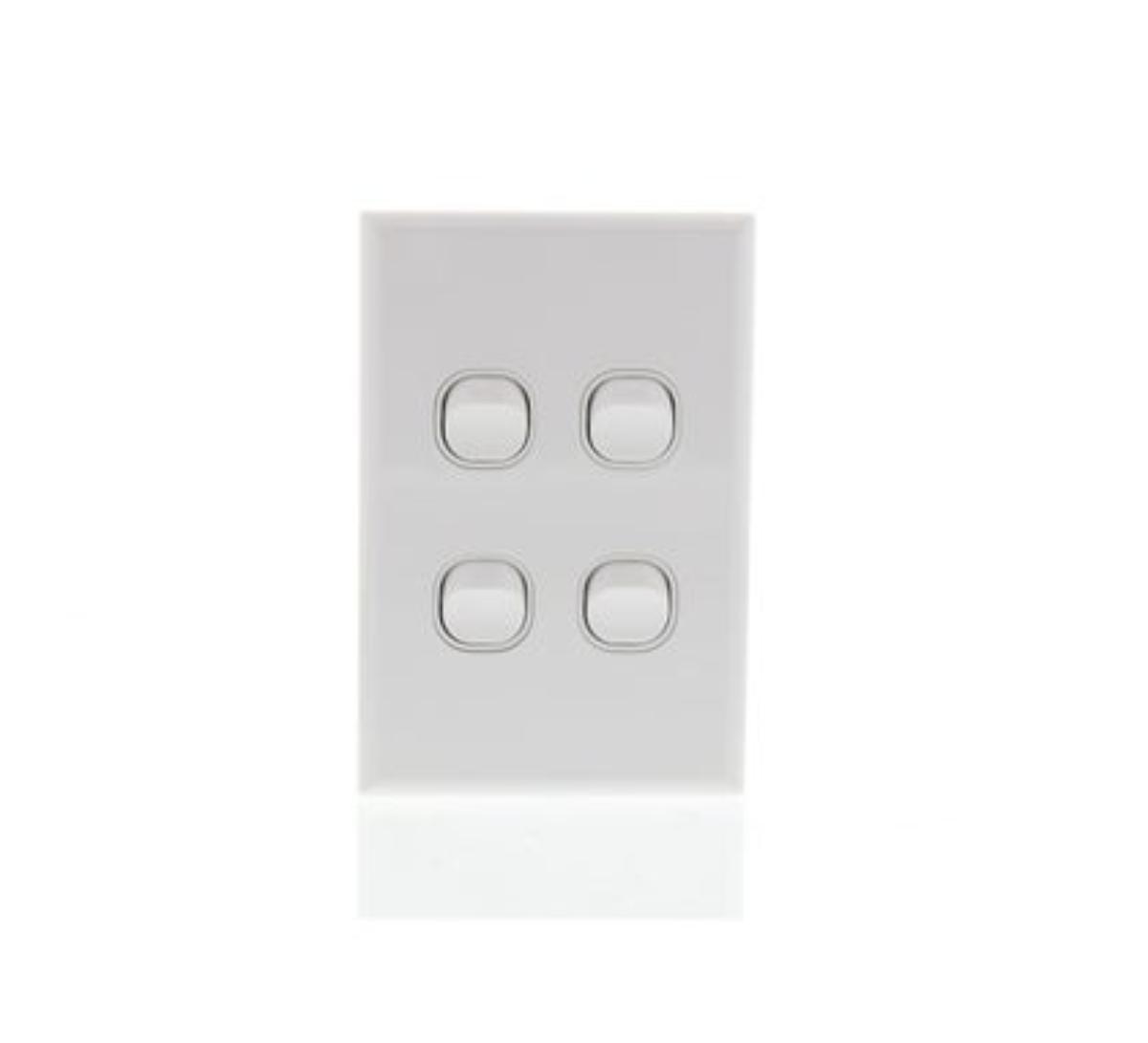 LIGHT SWITCH 4 GANG 16A VERTICAL WHITE