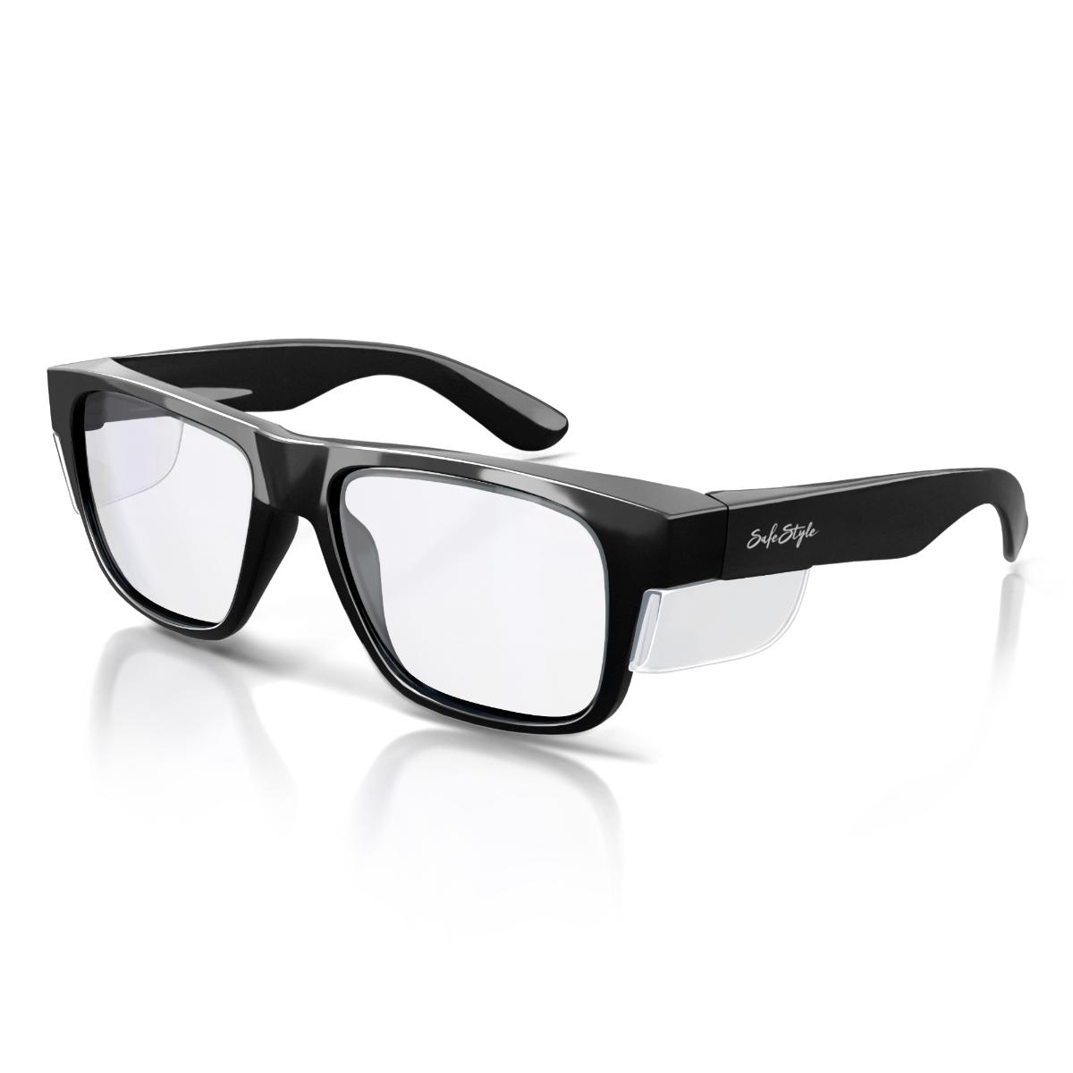 FUSIONS SAFE GLASSES BLK FRAME CLR LENS