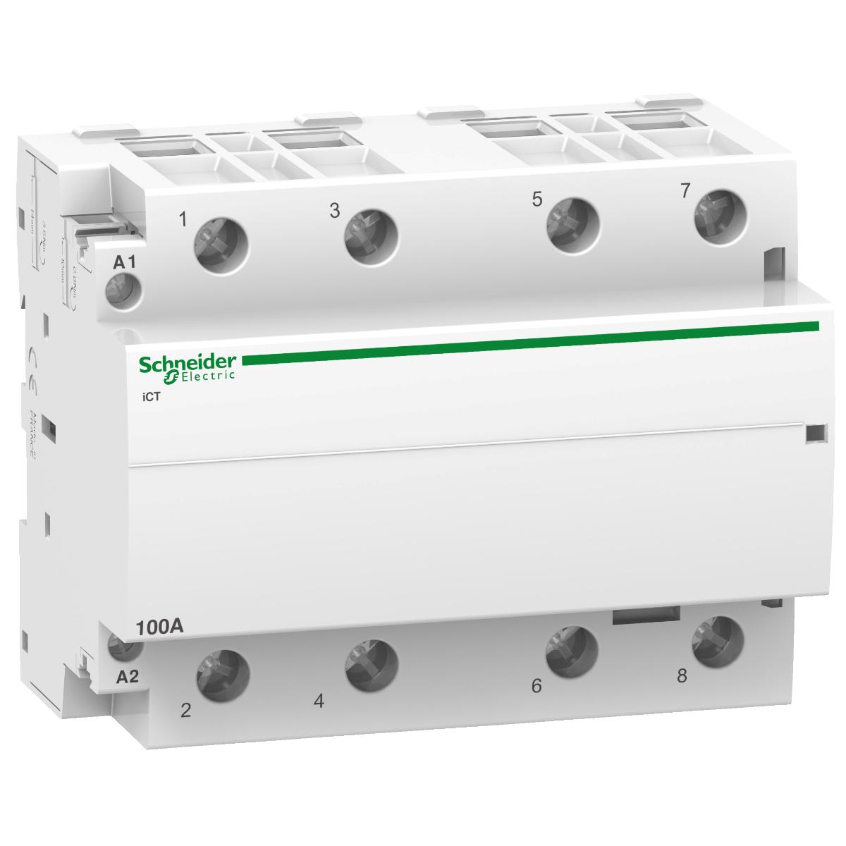 DIN CONTACTOR 4N/O CONTACTS 240VAC 100A