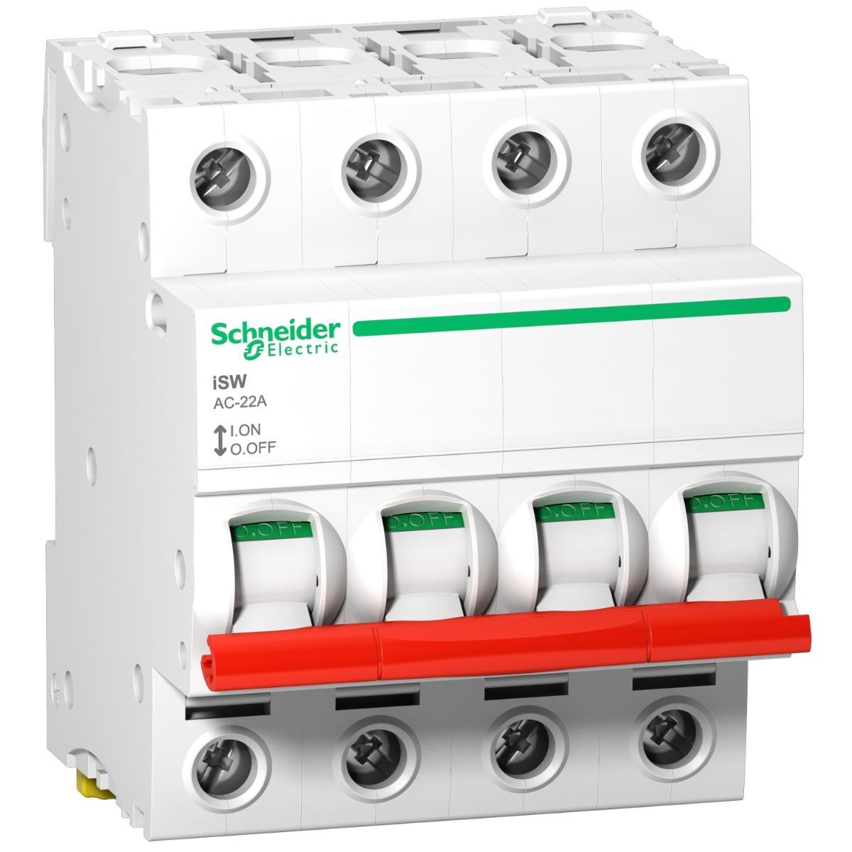 MAIN SWITCH 63A 4P RED TOGGLE 4MODULE