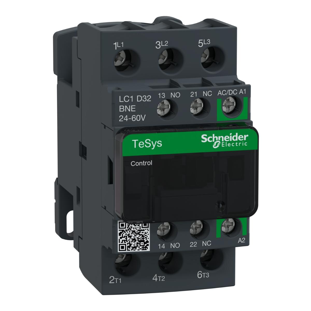 CONTACTOR 3P 32A AC3 15.0KW 24-60VACDC