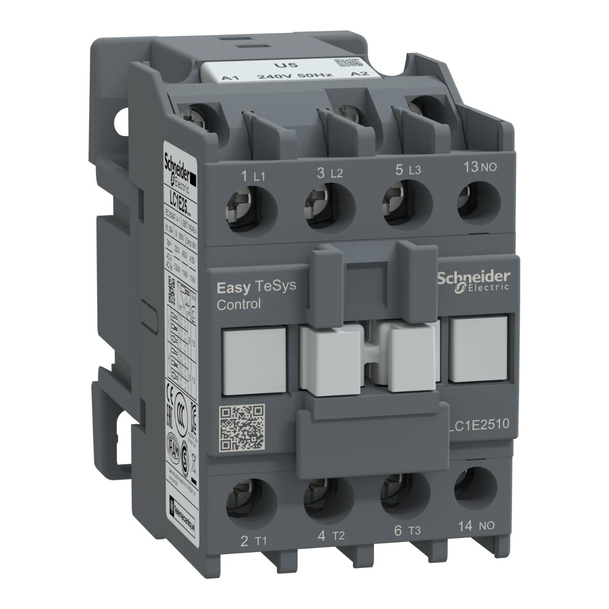 CONTACTOR 3P 11KW 25A AC3 240VAC 1N/O
