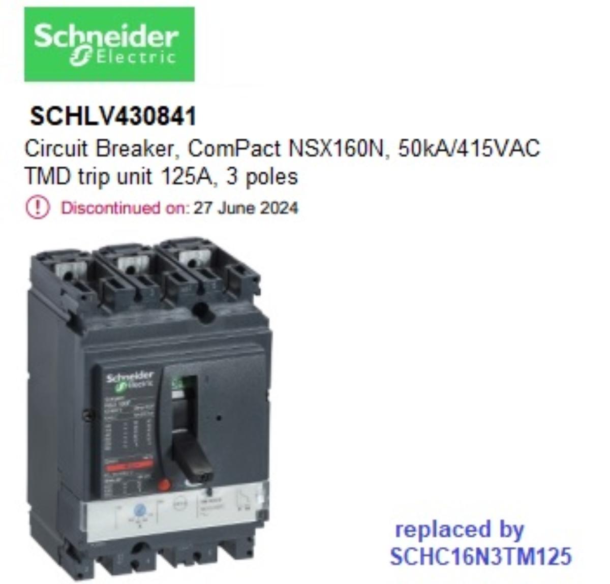 MCCB NSX160N  3P TM125D 125A TMD